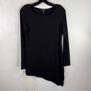 EILEEN FISHER Black Asymmetrical Tunic w/Long Sleeves. Size XS. 18” Pit2Pit